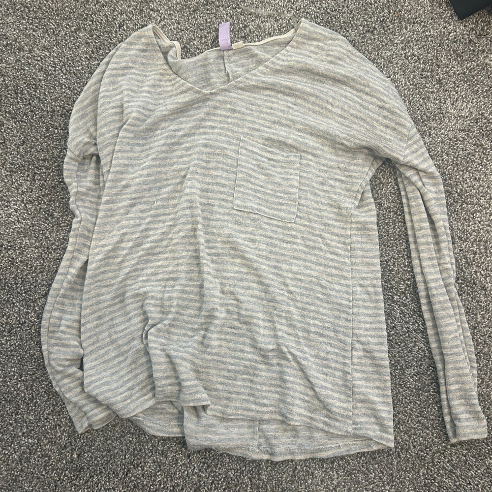 Buckle Lightweight Striped Top